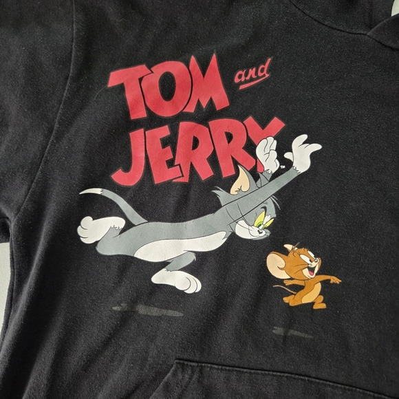 Cartoon Network Tom And Jerry Mens Graphic Black Pullover Hoodie - Picture 4 of 9